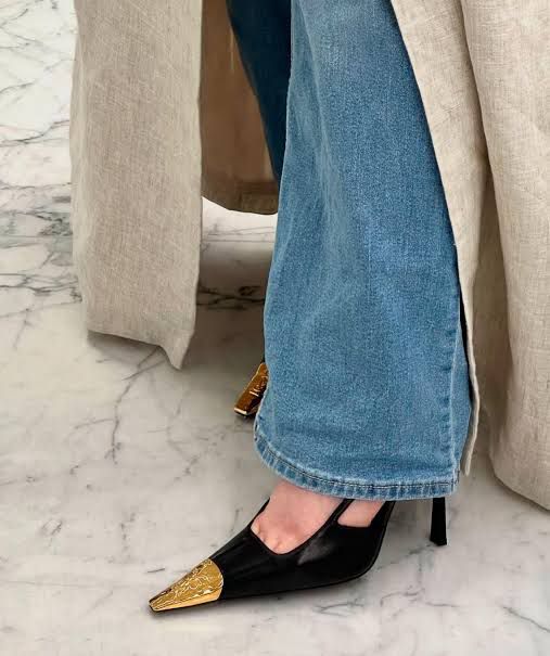 YSL Jeanne Slingback Pumps in Smooth Leather – Premium Quality (Black)