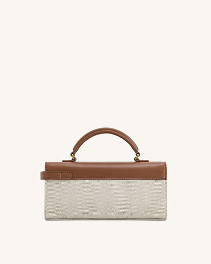 JW PEI Keyla Top Handle Bag – Vegan Leather | Premium Quality (Off White Brown)