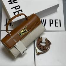 JW PEI Keyla Top Handle Bag – Vegan Leather | Premium Quality (Off White Brown)