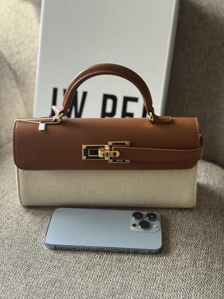 JW PEI Keyla Top Handle Bag – Vegan Leather | Premium Quality (Off White Brown)