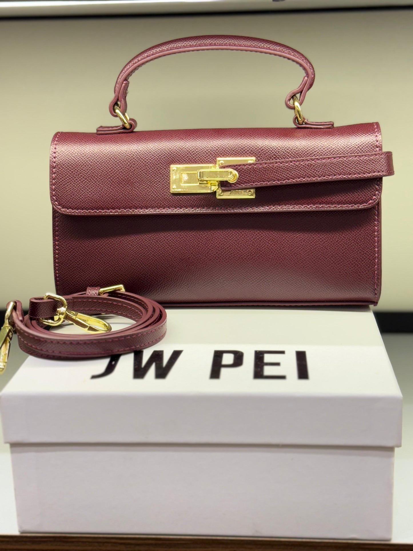 JW PEI Keyla Top Handle Bag – Vegan Leather | Premium Quality (Maroon)