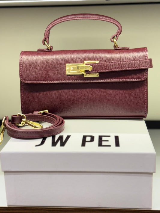JW PEI Keyla Top Handle Bag – Vegan Leather | Premium Quality (Maroon)