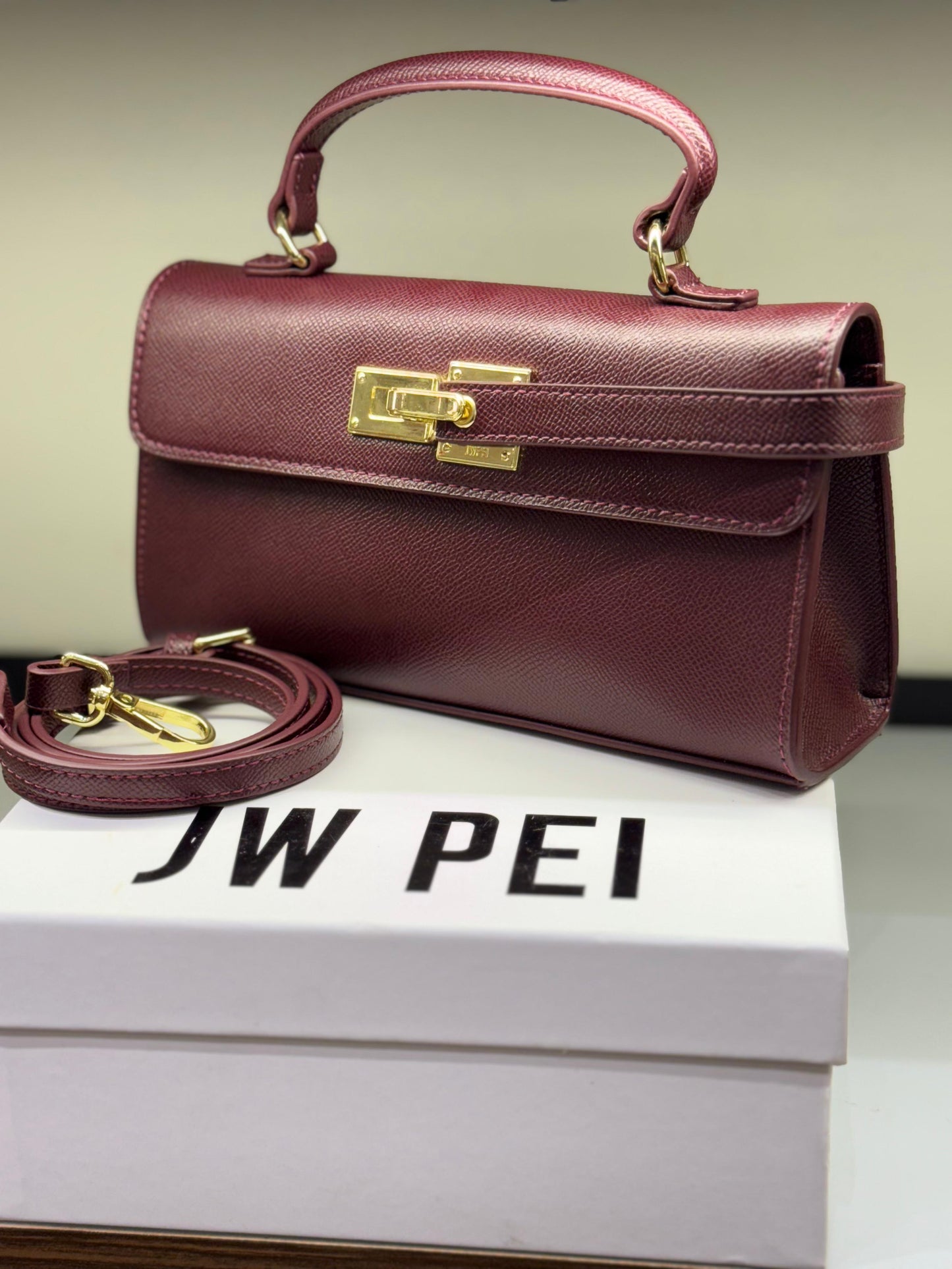 JW PEI Keyla Top Handle Bag – Vegan Leather | Premium Quality (Maroon)