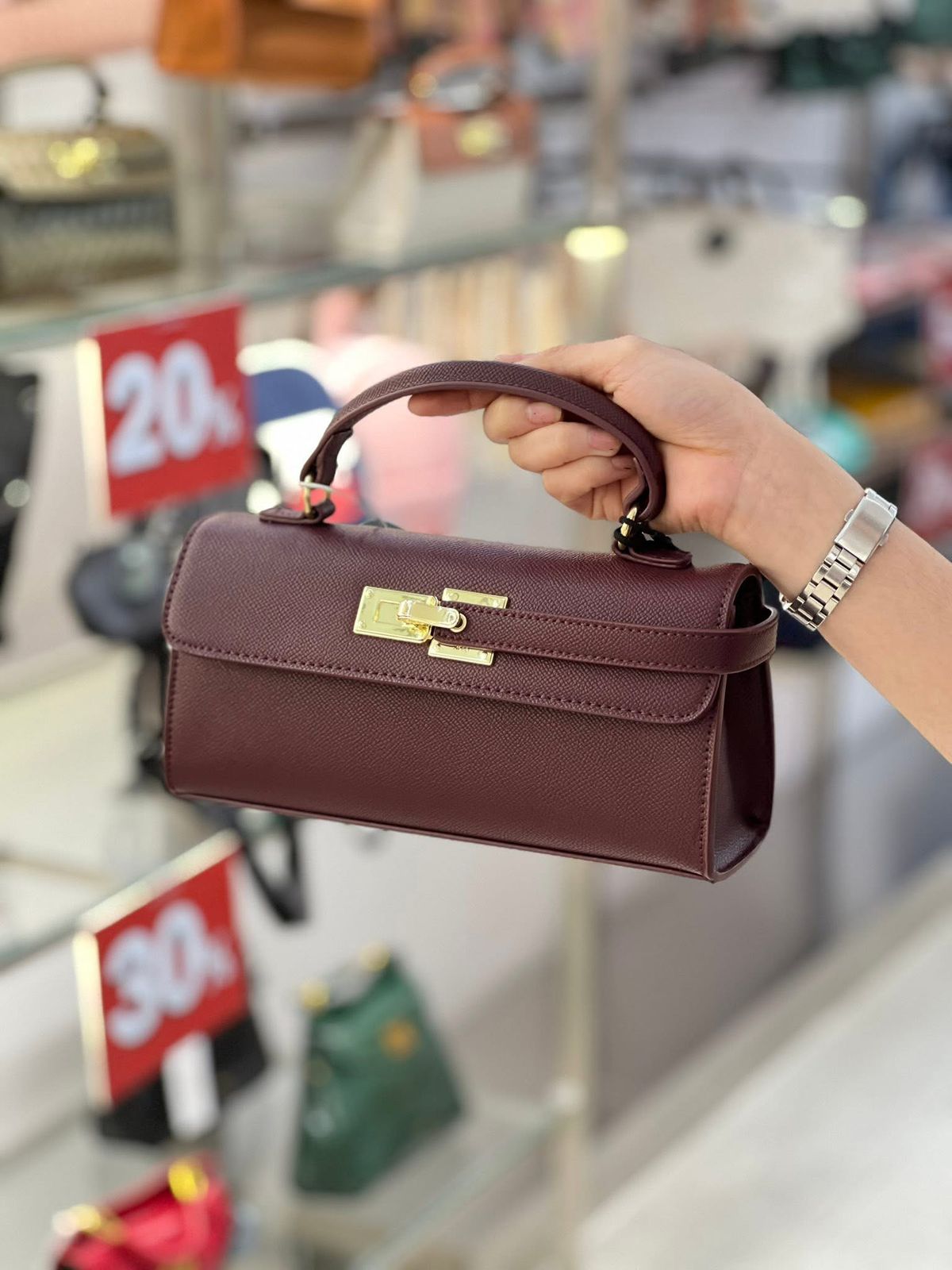 JW PEI Keyla Top Handle Bag – Vegan Leather | Premium Quality (Maroon)