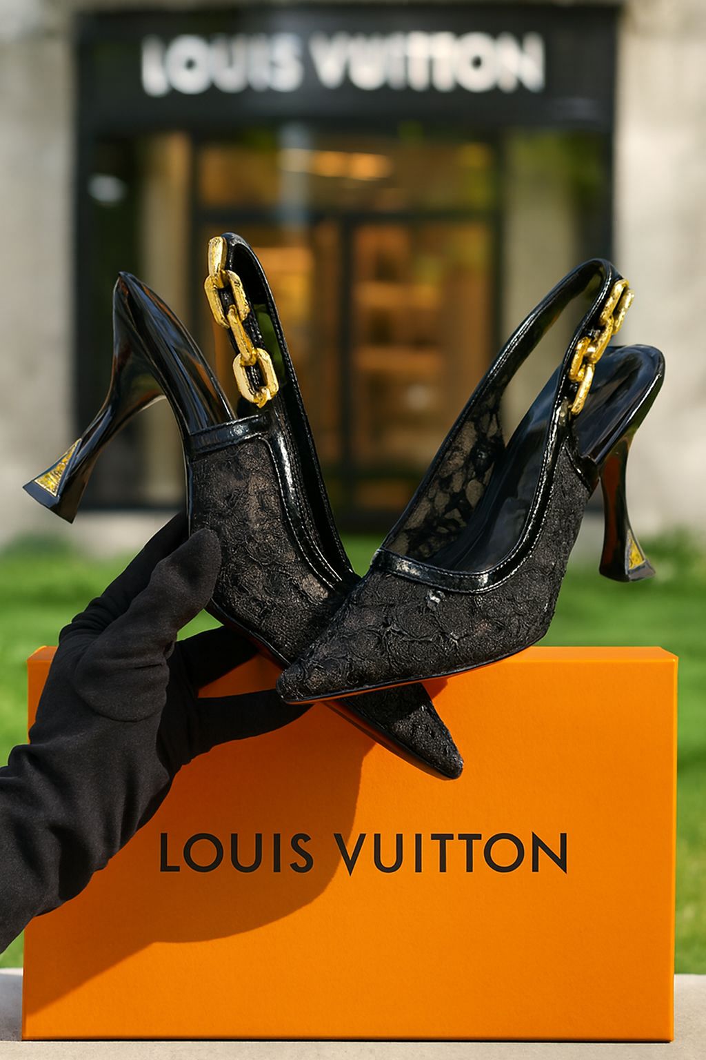 LOUIS VUITTON – PREMIUM QUALITY HEELS FOR WOMEN (Black)