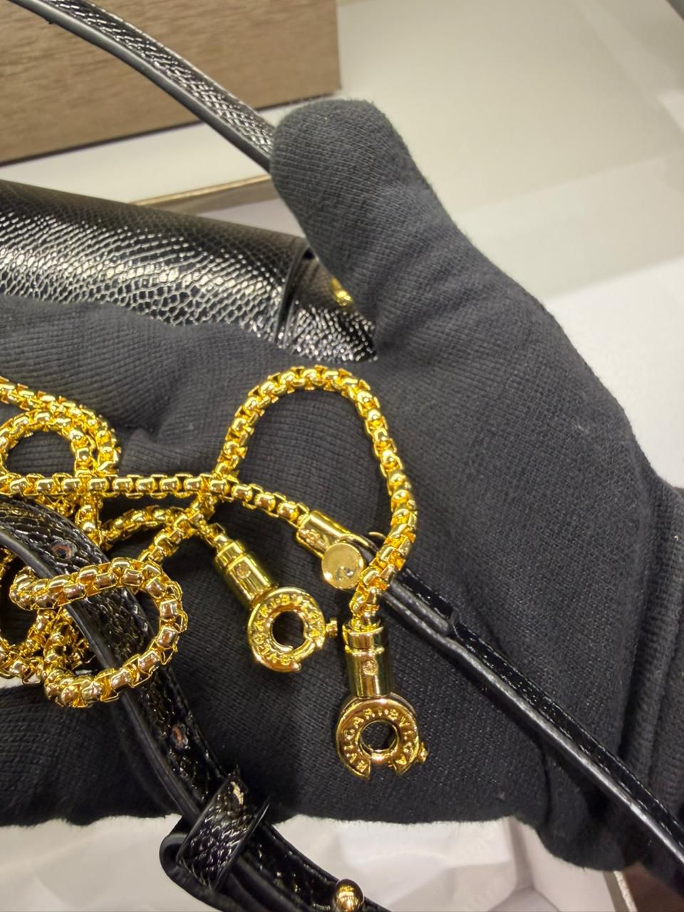 BVLGARI Serpenti Forever Charm Women Bag – Molten Karung Leather (Black)