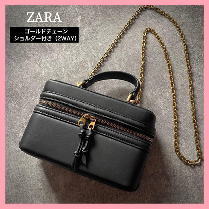 ZARA Crossbody Women Bag with Long Belt – Brand Box Packaging (Black)