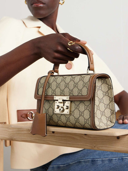 GUCCI Padlock Small Top Handle Women Bag – GG Monogram (Beige Brown)