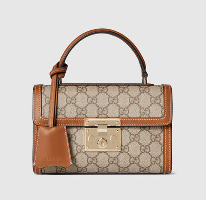 GUCCI Padlock Small Top Handle Women Bag – GG Monogram (Beige Brown)