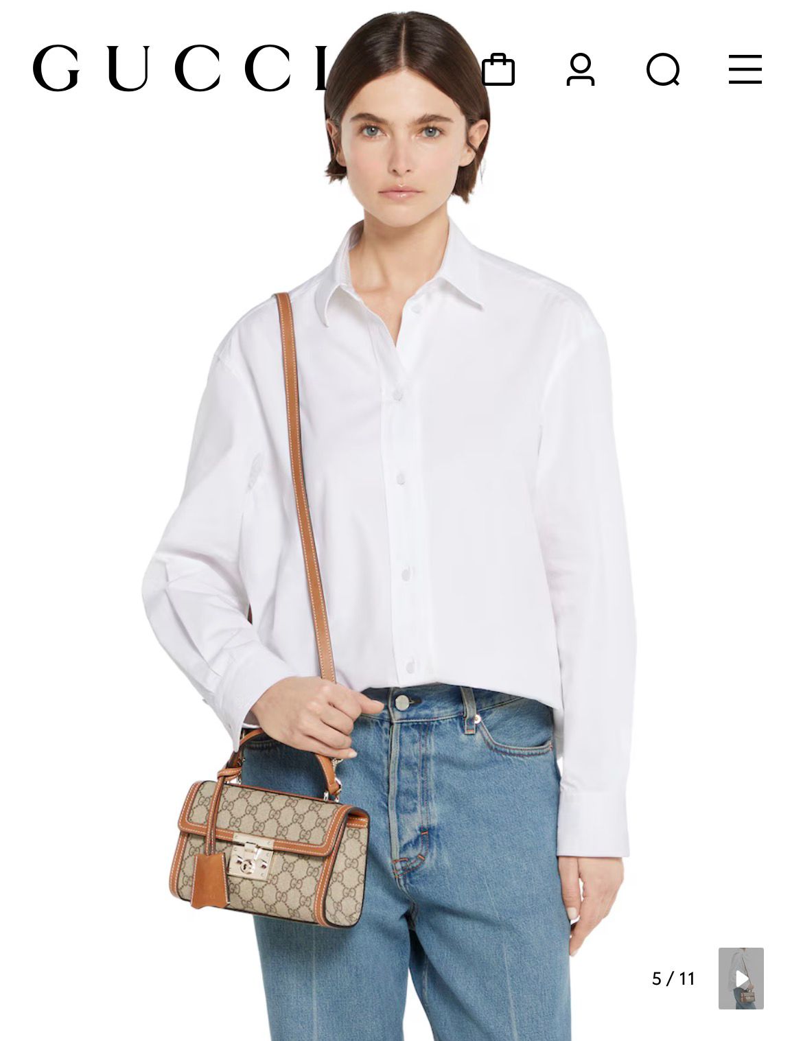 GUCCI Padlock Small Top Handle Women Bag – GG Monogram (Beige Brown)