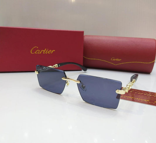 CARTIER Branded Sunglasses – Luxury Unisex with Brand Box Case (Blue)