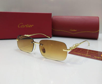CARTIER Branded Sunglasses – Luxury Unisex with Brand Box Case (Gold)