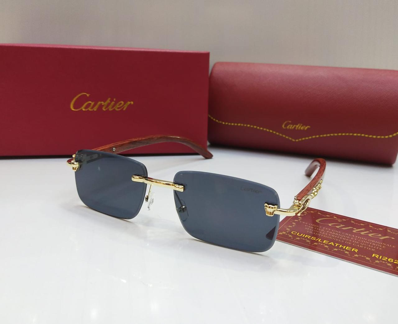 CARTIER Branded Sunglasses – Luxury Unisex with Brand Box Case (Blue-2)