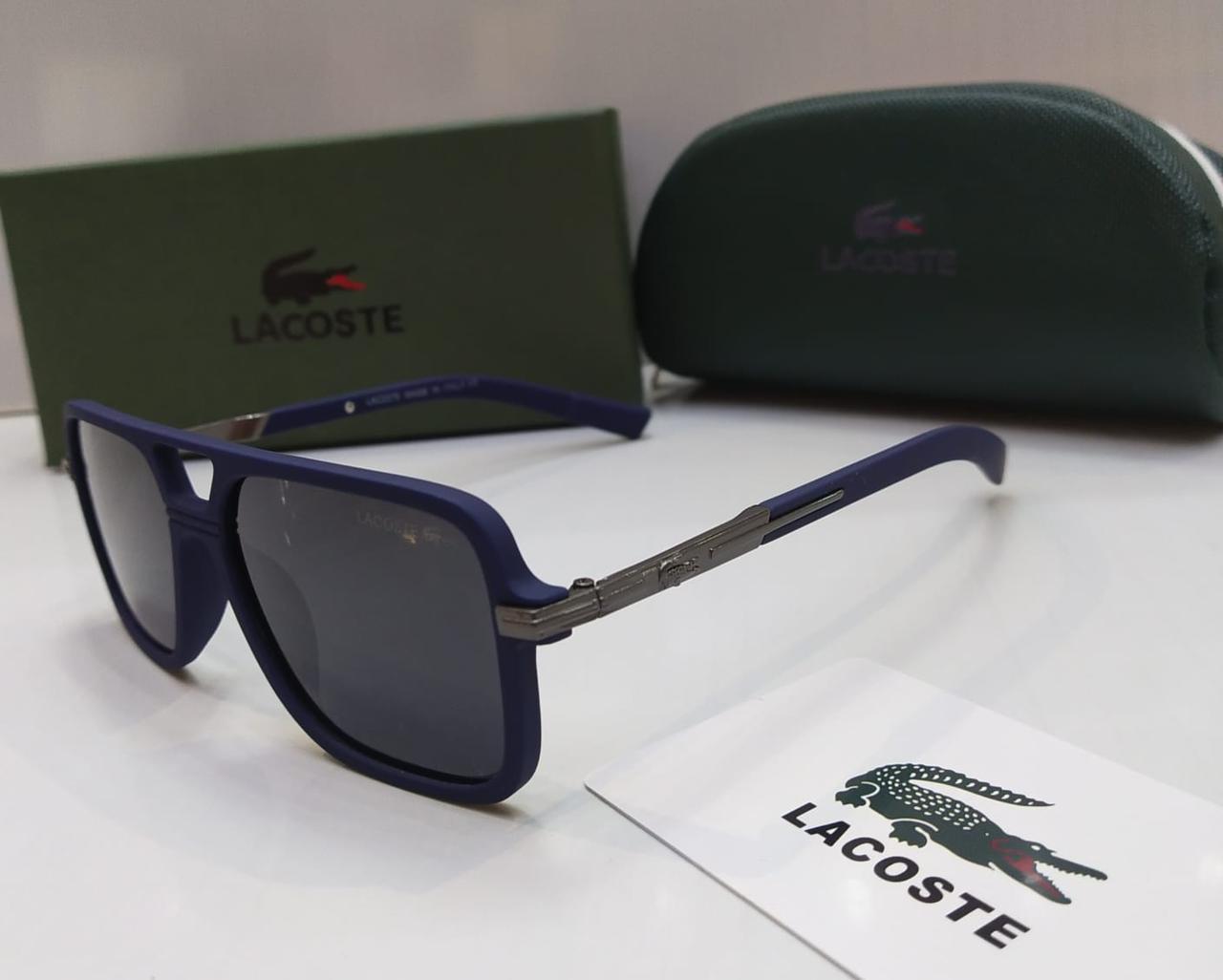 LACOSTE Branded Sunglasses – Luxury Unisex with Brand Box Case (Black)
