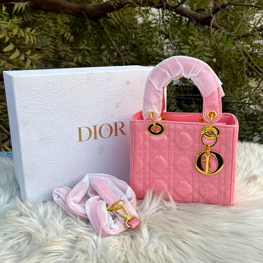DIOR Lady Handbag – Luxury Designer Women Bag (Pink)