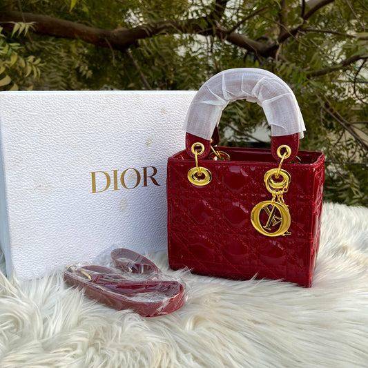 DIOR Lady Handbag – Luxury Designer Women Bag (Red)