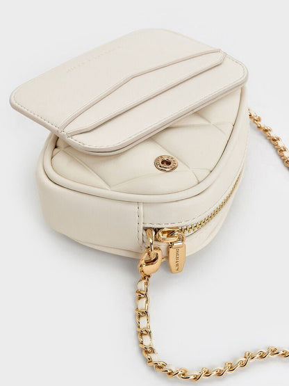 CHARLES & KEITH ARWEN QUILTED MINI BAG – Women Bag (White)