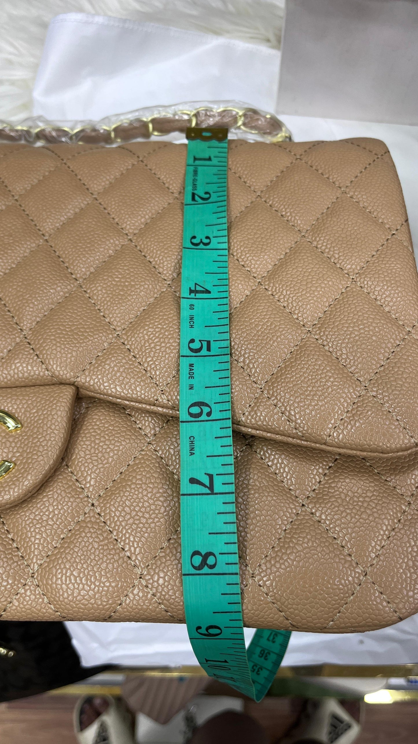 C-H-A-N-E-L JUMBO CLASSIC DOUBLE FLAP – Women Bag (Beige)