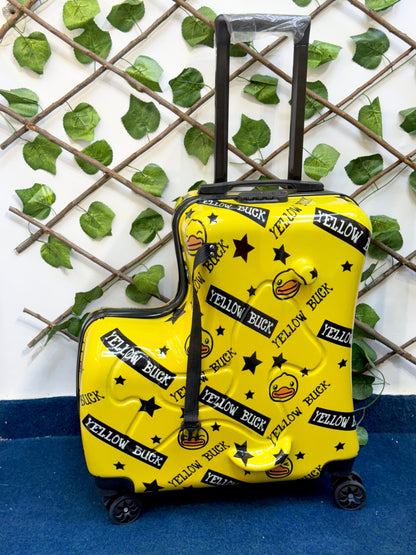 RIDE-ON Kids Travel Suitcase – Duck Train Trolley Bag (20 Inches) (Yellow-2)