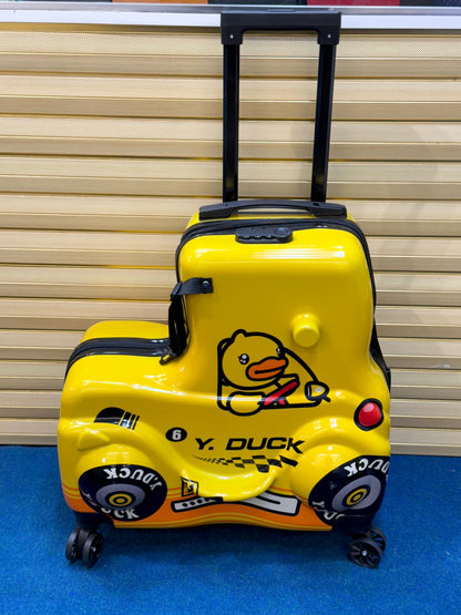 RIDE-ON Kids Travel Suitcase – Duck Train Trolley Bag (20 Inches) (Yellow-1)