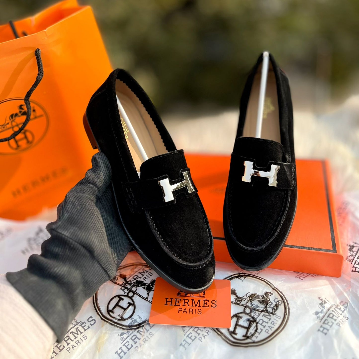 HERMÈS PARIS LOAFER – Women Loafers (Black)