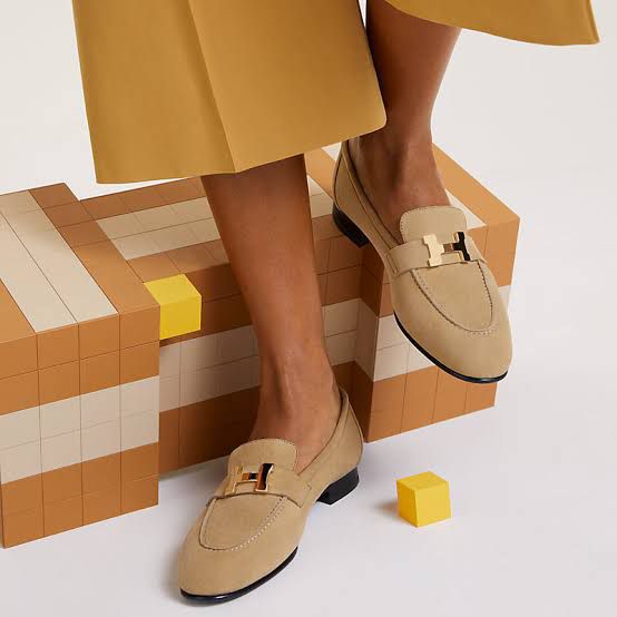HERMÈS PARIS LOAFER – Women Loafers (Brown Suede)