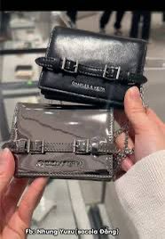 CHARLES & KEITH SLOANE METALLIC CHAIN-HANDLE WALLET – Women Bag (Silver)