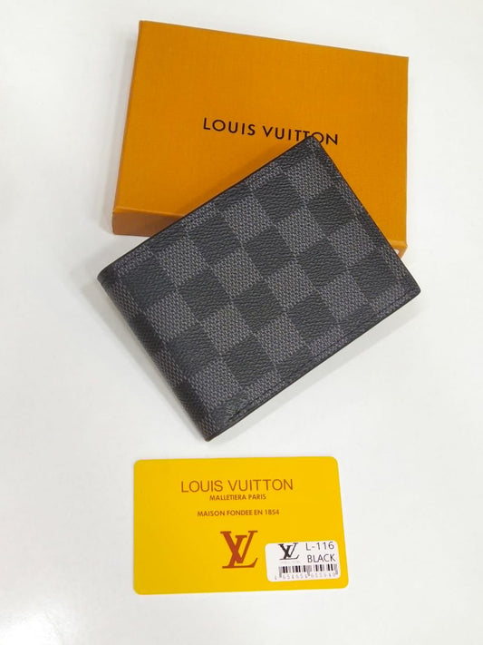LV Louis Vuitton Wallet (Black/Grey)