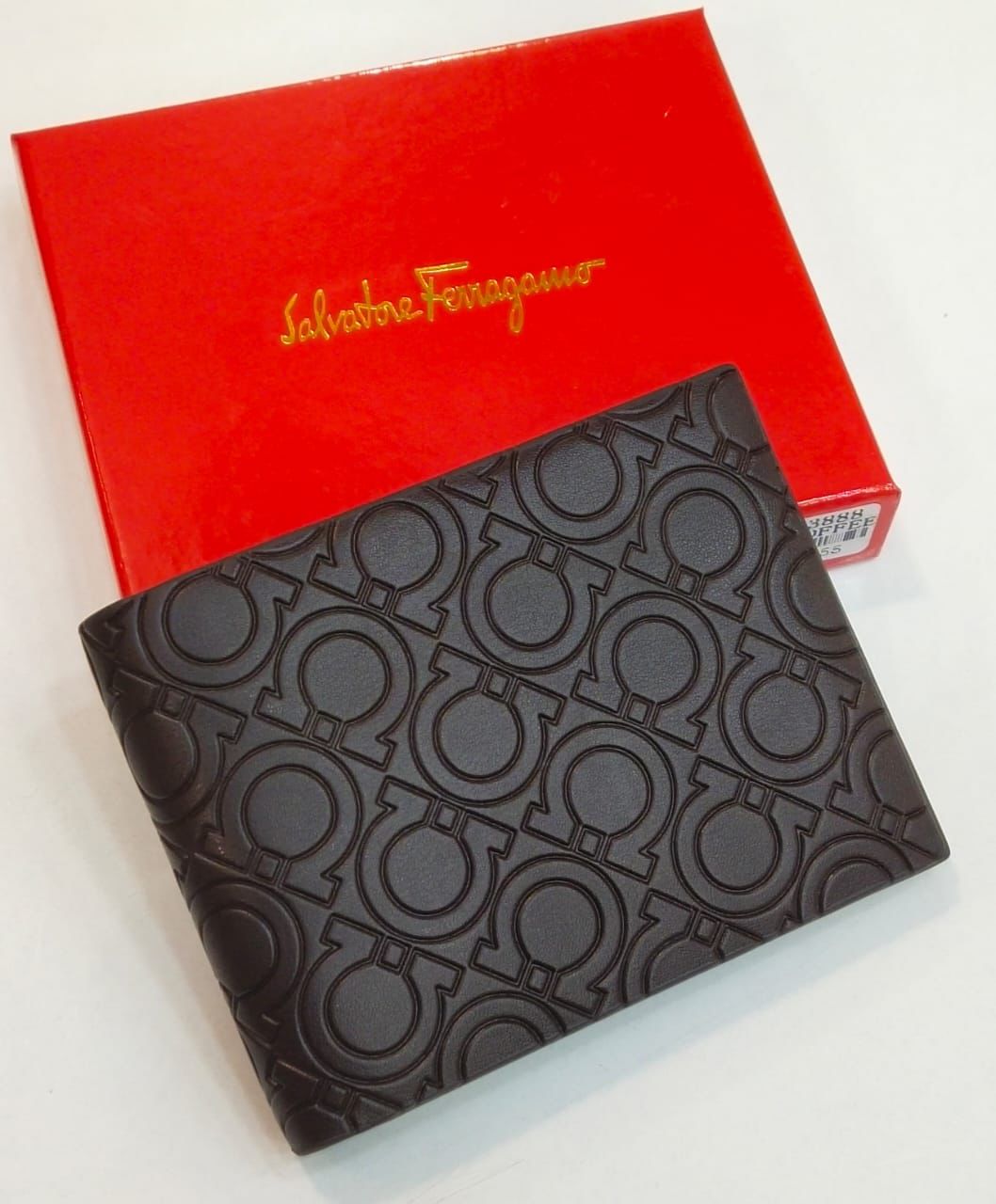 Salvatore Ferragamo Branded Leather Wallet – Unisex | Master Quality (Black)