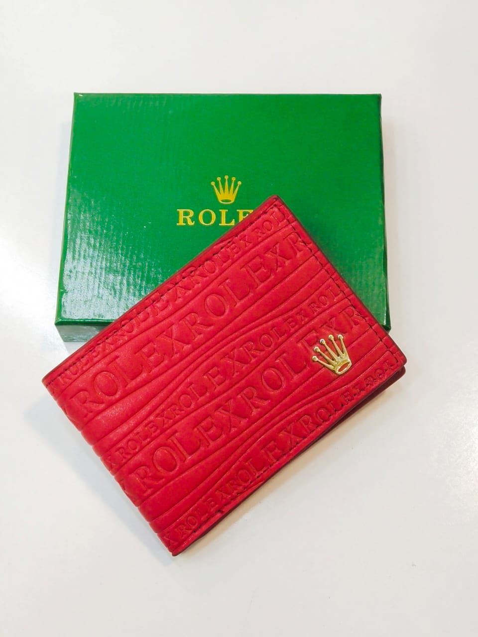 Rolex Branded Leather Wallet – Unisex | Master Quality (Red)