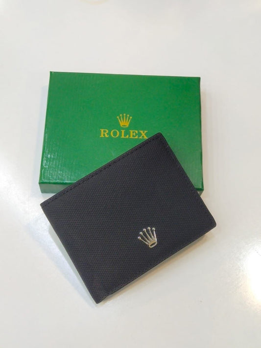 Rolex Branded Leather Wallet – Unisex | Master Quality (Black)