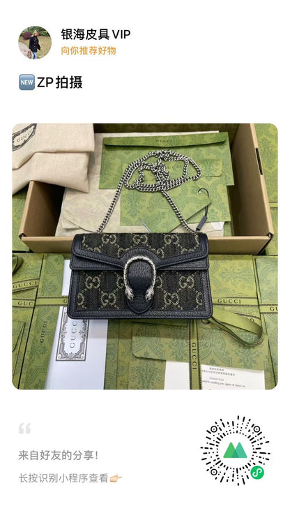 GUCCI DIONYSUS MINI GG LEATHER – Women Bag (Black)