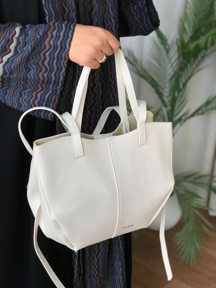 P-O-L-È-N-E Cyme Large Edition Textured – Women Bag (White)