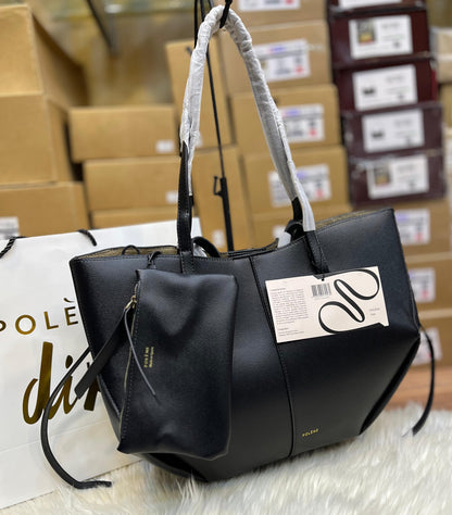 P-O-L-È-N-E CYME EDITION TEXTURED TAUPE – Women Bag (Black)