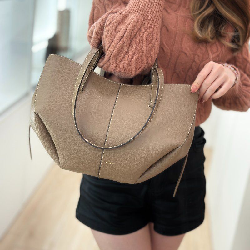 P-O-L-È-N-E Cyme Large Edition Textured – Women Bag (Sand / Beige)