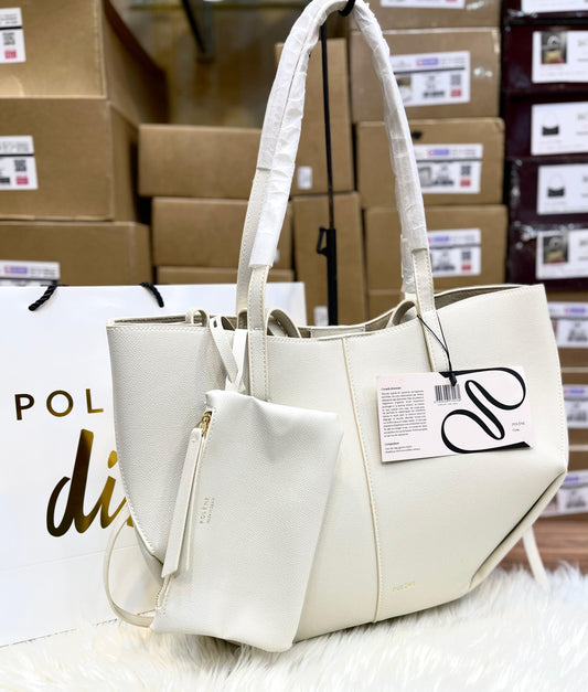 P-O-L-È-N-E Cyme Large Edition Textured – Women Bag (White)