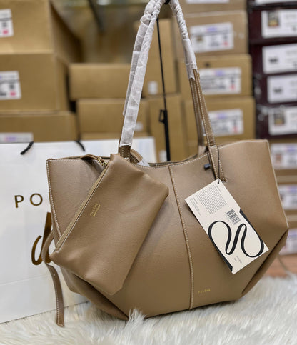 P-O-L-È-N-E Cyme Large Edition Textured – Women Bag (Sand / Beige)