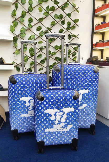 LV Louis Vuitton Branded Travelling Bags Set (Blue)