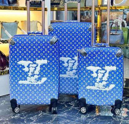 LV Louis Vuitton Branded Travelling Bags Set (Blue)