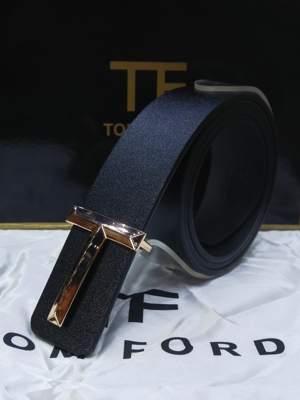 TOM FORD Branded Leather Belt – Unisex | Premium Quality (With Box-5)