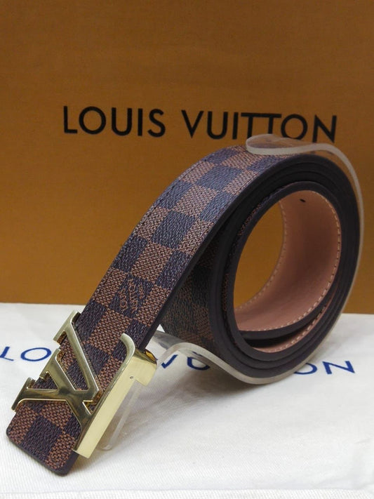 Louis Vuitton Branded Leather Belt – Unisex | Premium Quality (With Box-3)