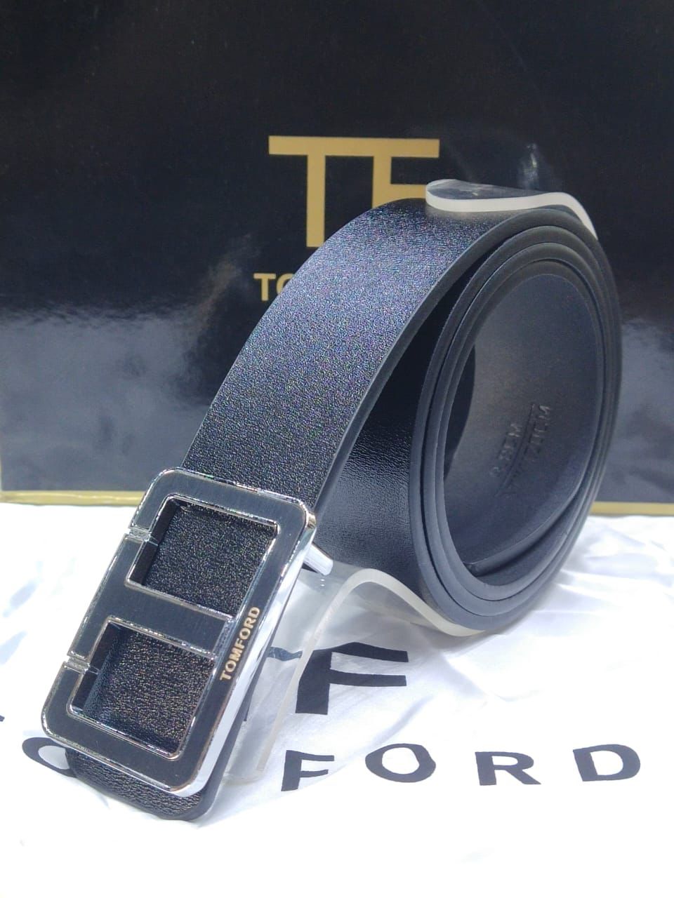 TOM FORD Branded Leather Belt – Unisex | Premium Quality (With Box-8)