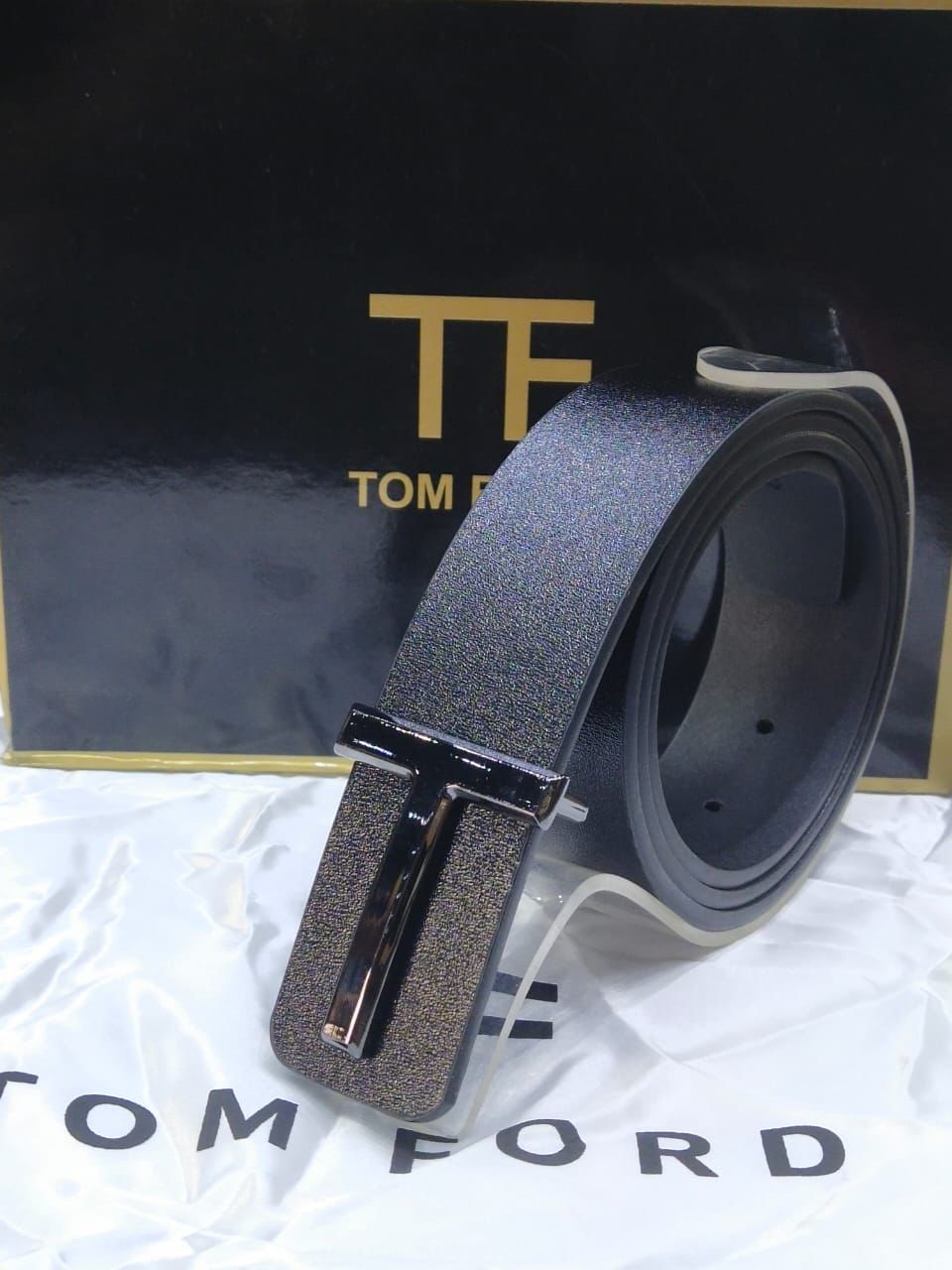 TOM FORD Branded Leather Belt – Unisex | Premium Quality (With Box-3)