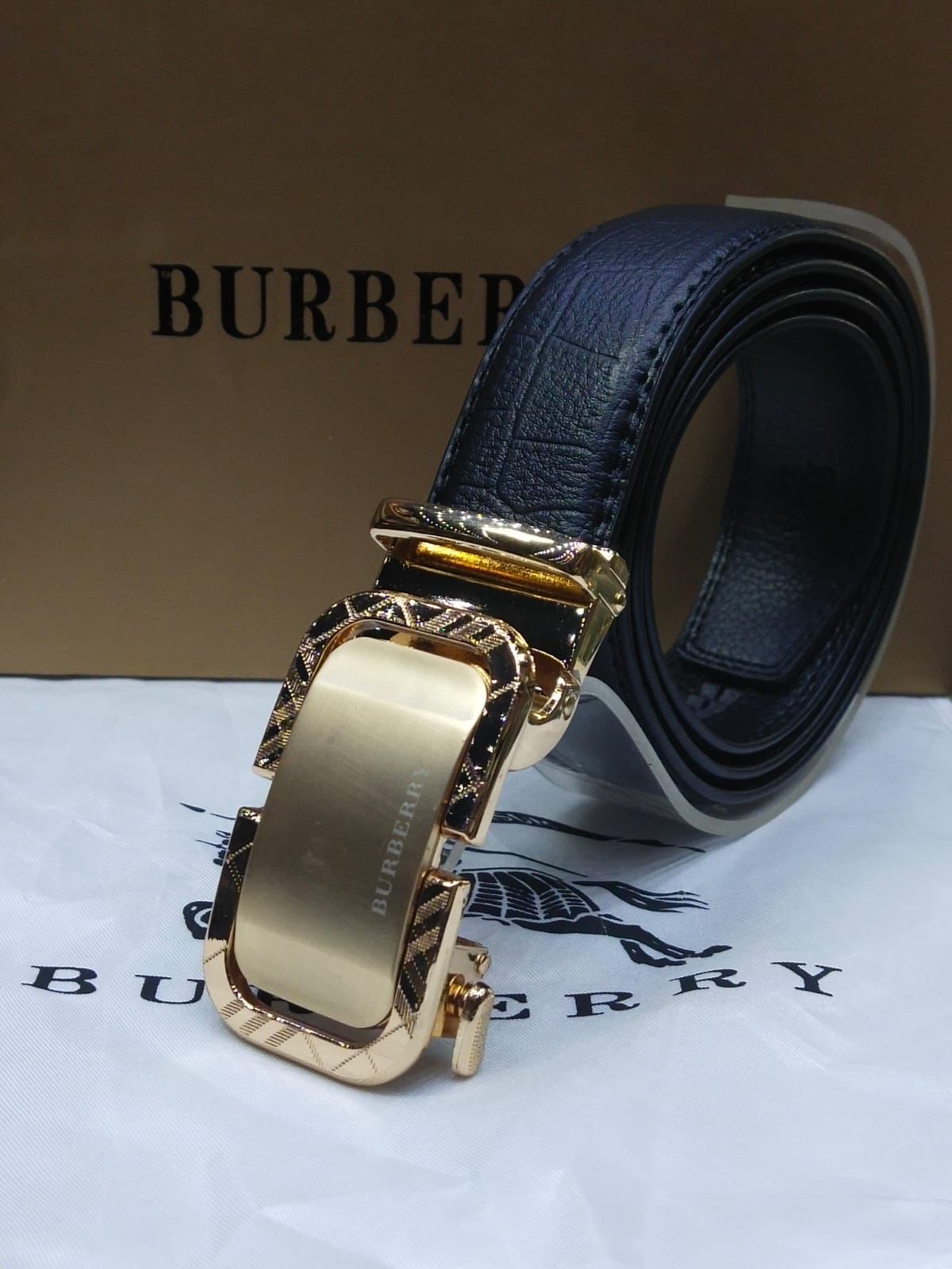 BURBERRY Branded Leather Belt – Unisex | Premium Quality (With Box-1)