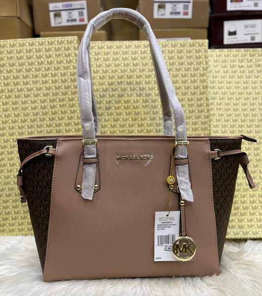 MICHAEL KORS VOYAGER MEDIUM LOGO TOTE – Women Bag (Coffee Brown)