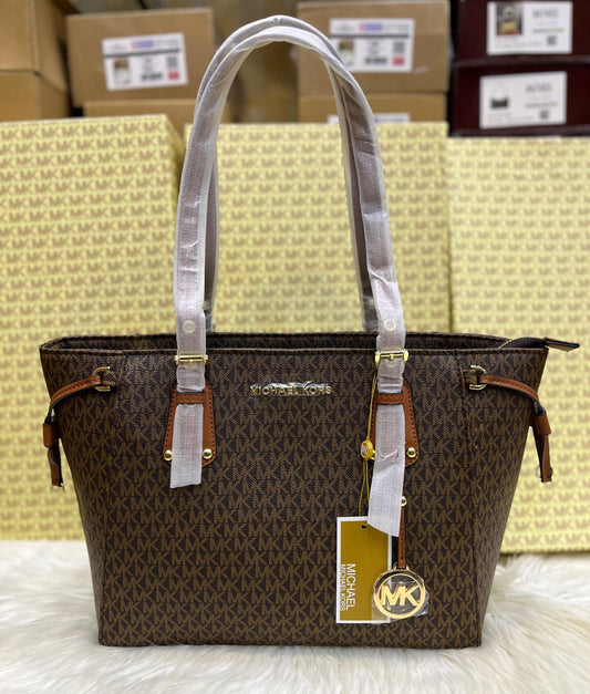 MICHAEL KORS VOYAGER MEDIUM LOGO TOTE – Women Bag (Brown)