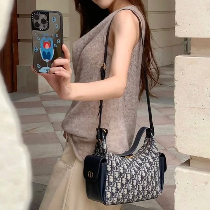 D-I-O-R MEDIUM D-DREAM OBLIQUE JACQUARD – Women Bag (Blue)