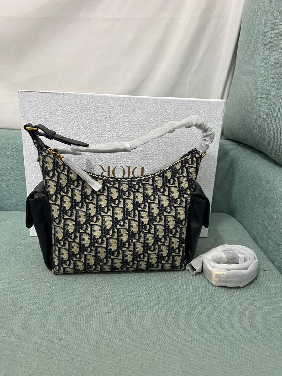 D-I-O-R MEDIUM D-DREAM OBLIQUE JACQUARD – Women Bag (Blue)