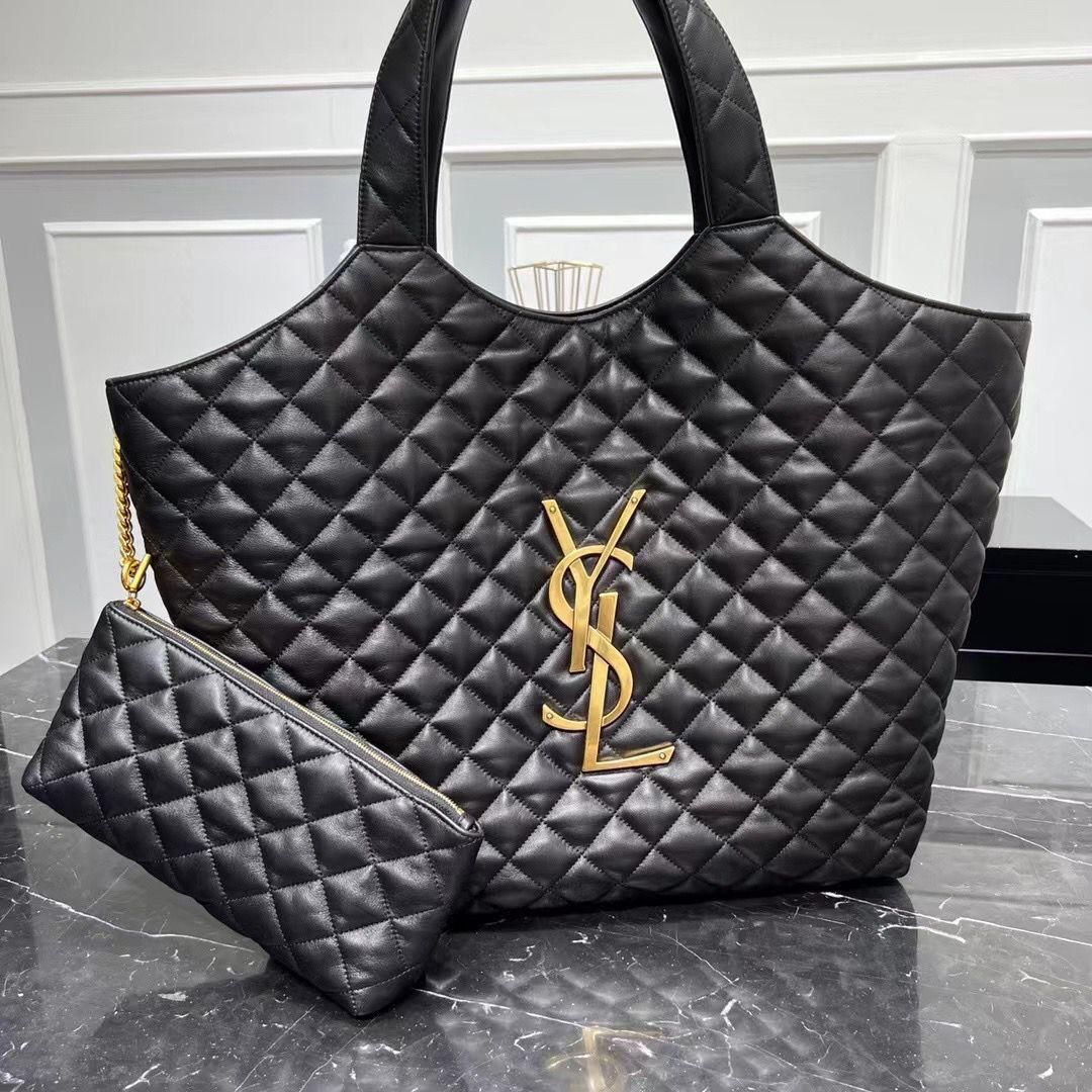 Y-S-L Saint Laurent ICare Quilted Lambskin Women Bag – Black With Dust Bag