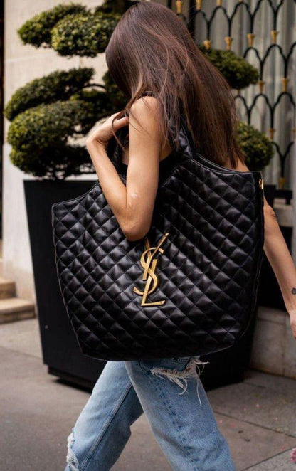 Y-S-L Saint Laurent ICare Quilted Lambskin Women Bag – Black With Dust Bag